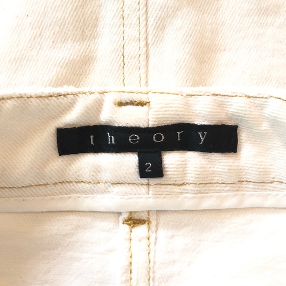 Theory white denim mini skirt sz. 2 - Picture 3 of 5